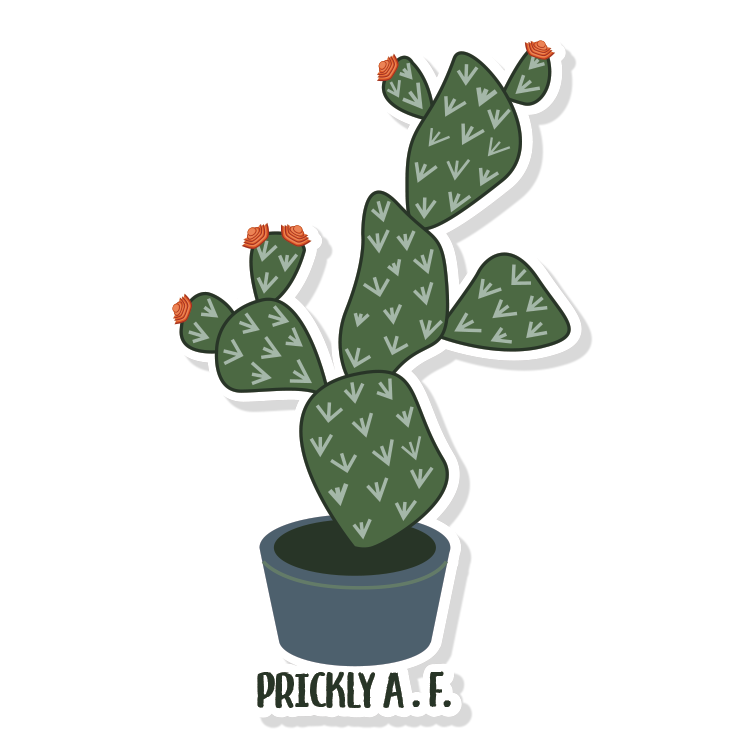 Products Prickly Af Vinyl Sticker| Cactus Cup Stickers | Desert Stickers | Dark Humor