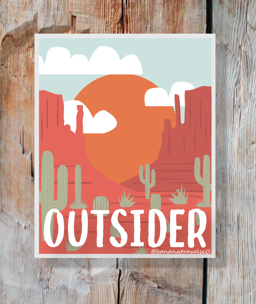 Outsider Vinyl Sticker | Monument Valley Arizona Sticker | Arizona Desert Trravel Sticker
