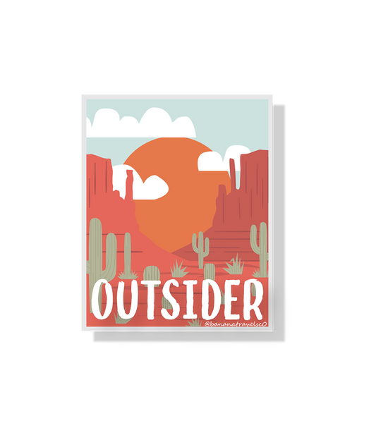 Outsider Vinyl Sticker | Monument Valley Arizona Sticker | Arizona Desert Trravel Sticker