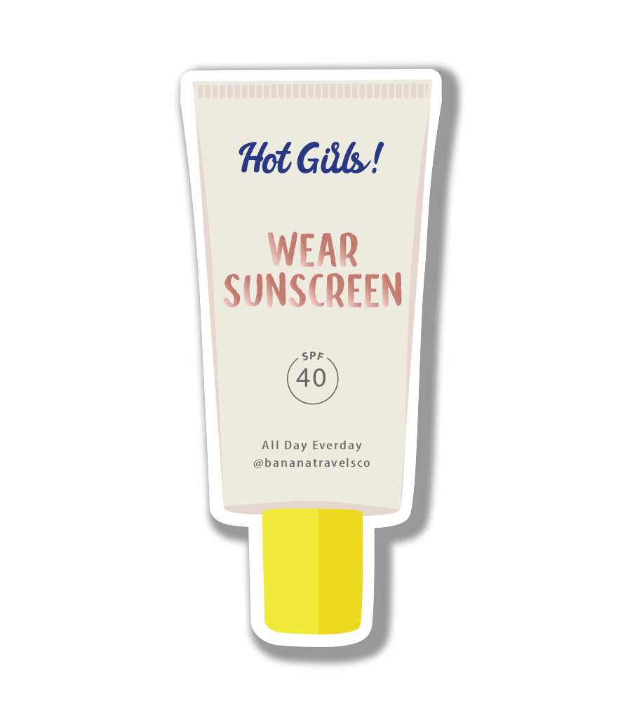 vHot Girls Wear Sunscreen Sticker | Sunblock Vinyl Sticker | Sun Safety Sticker