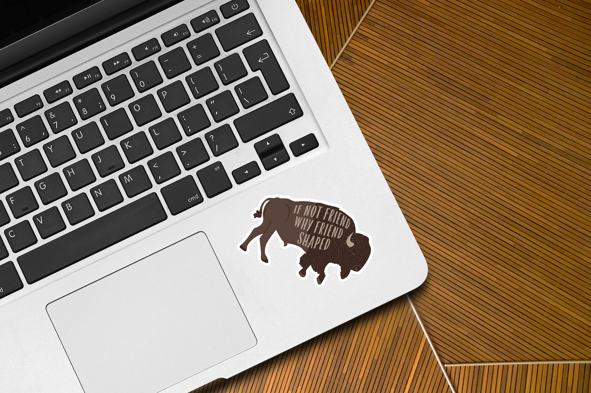 Bison Sticker | If not friend, why friend shaped