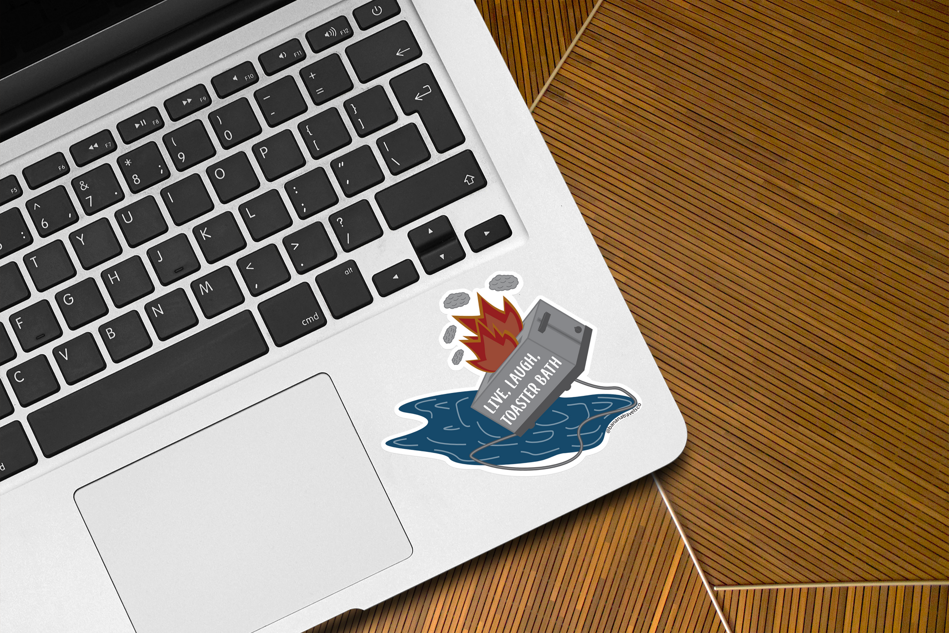 Live, Laugh Toaster Bath Sticker| Toaster Fire Sticker |Dark Humor Stickers| TikTok Quotes Sticker | Water Bottle Sticker | Decal