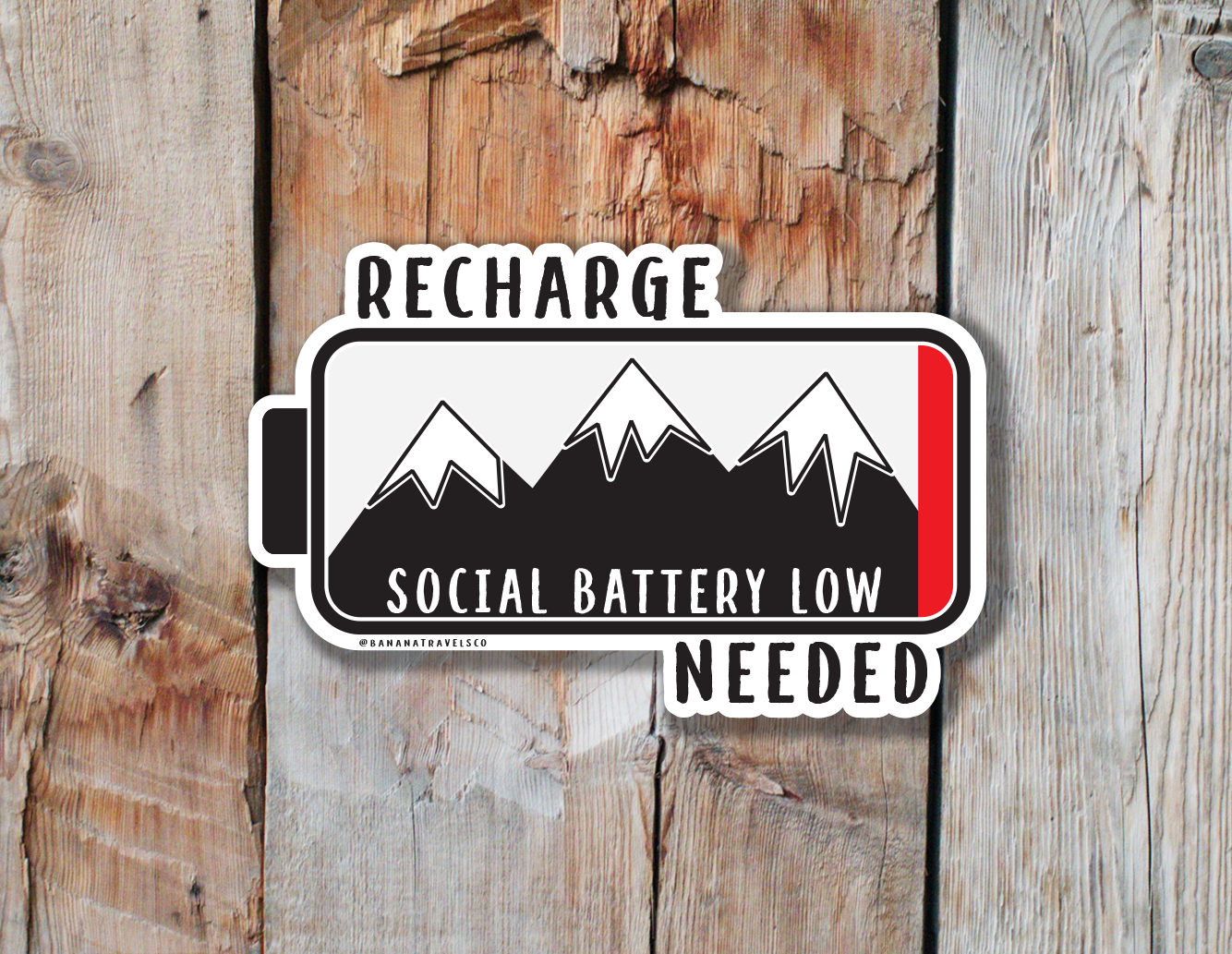 Social Battery Low | Mental Health Stickers | Recharge in Nature