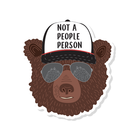 Bear Sticker | Not a People Person Sticker | Cool Bear Sticker | Stanley Cup Stickers