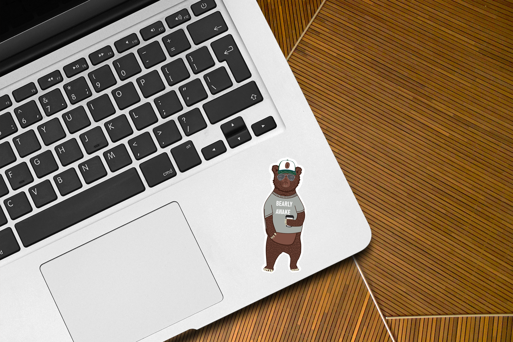 Barely Awake Bear Sticker | Bearly Awake Bear Sticker| Coffee Humor | Coffee Bear Sticker