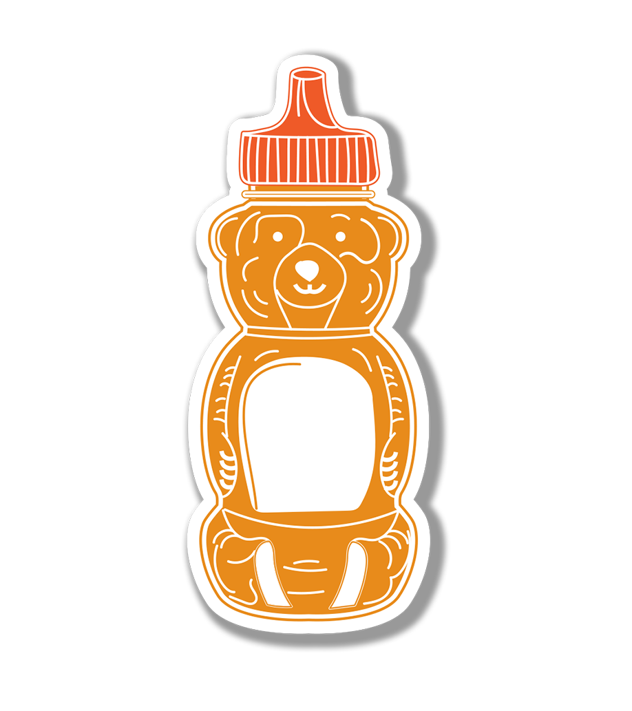 Honey Bear Bottle Sticker| Honey Bear Stickers| Cute Bear Decal |Honey Bottle Sticker | Waterproof Sticker Bear Water Bottle Sticker|