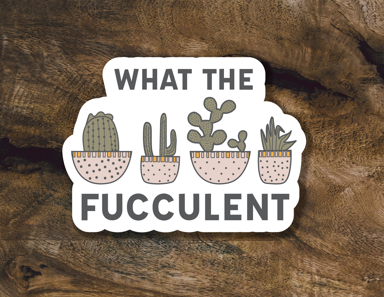 Are you looking for a fun and quirky way to add a touch of humor to your belongings? Look no further than our "What the Fucculent" Cactus Vinyl Sticker! This sassy sticker is perfect for adding a playful twist to your laptop, water bottle, notebook, or any surface that needs a dose of personality.