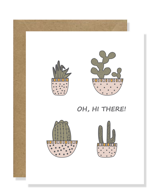 Hi There Succulent Greeting Card| Cactus Greeting Card | House Plant Greeting Card