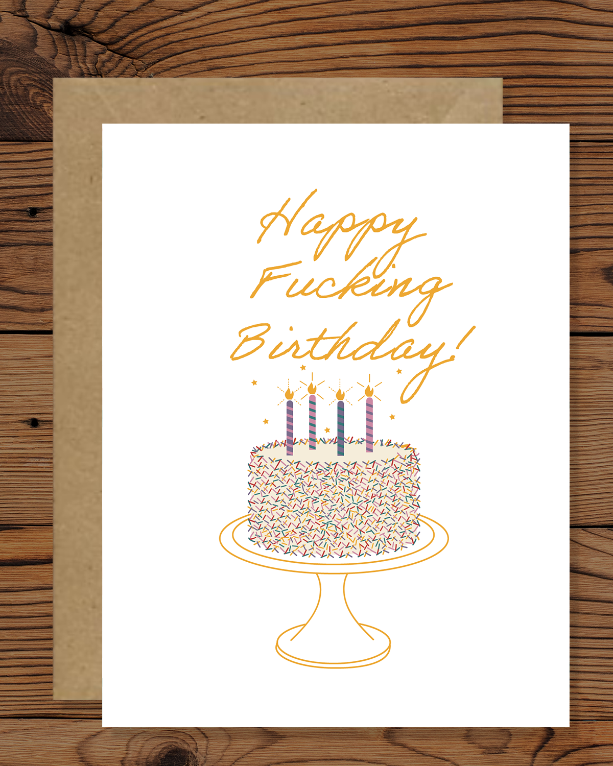 Sprinkle Cake Birthday Card | Happy Fucking Birthday Greeting Card