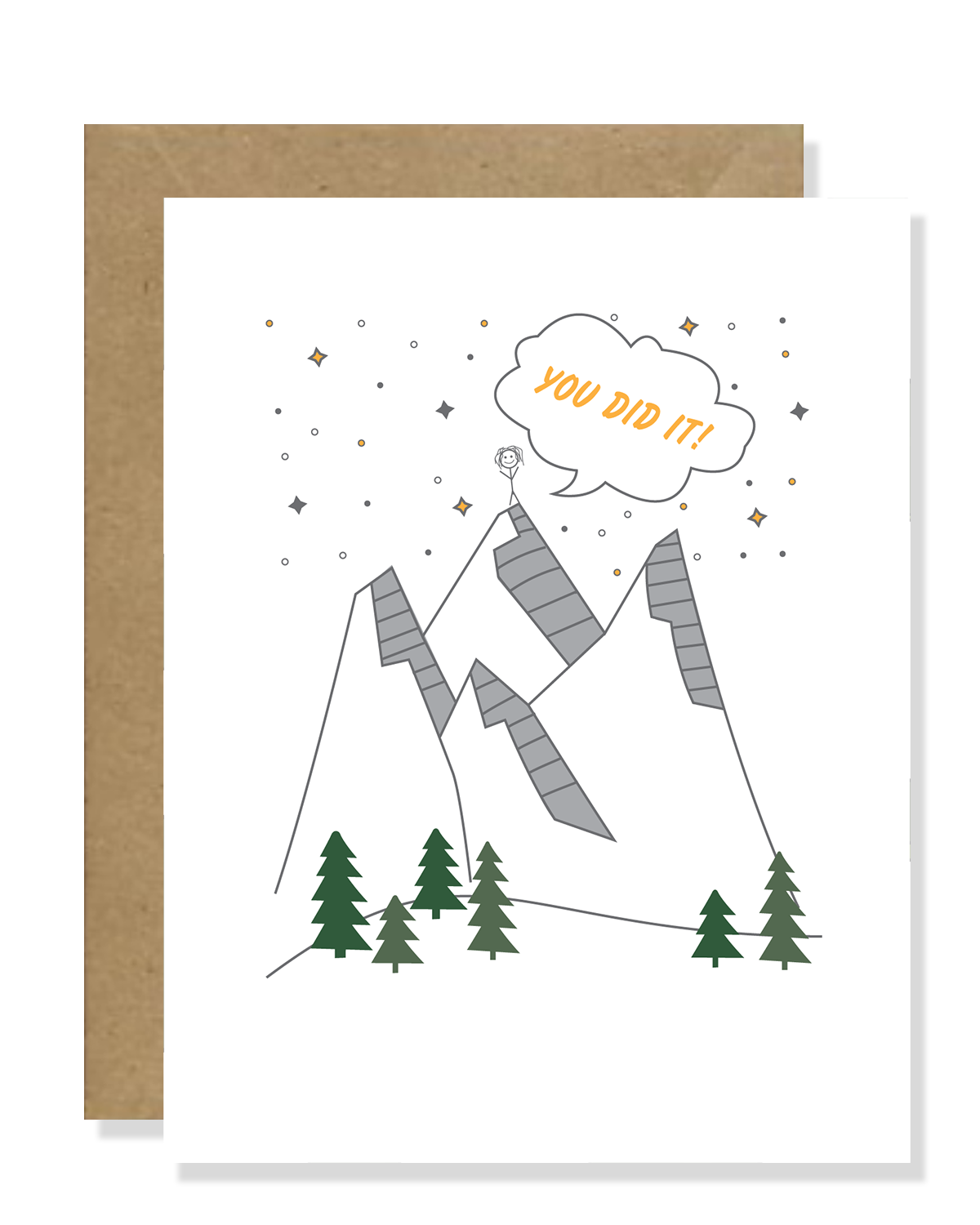You Did It! Greeting Card | You climbed the mountain greeting card! | Outdoors Greeting Cards