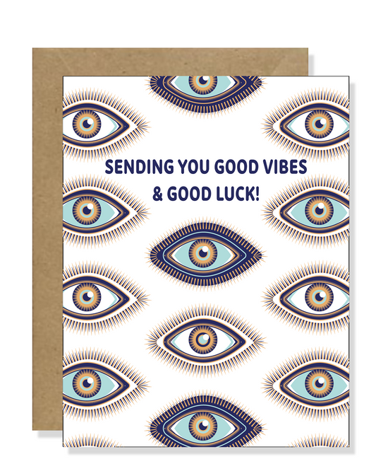 Evil Eye Greeting Card | Sending Good Vibes and Good Luck Greeting Card.