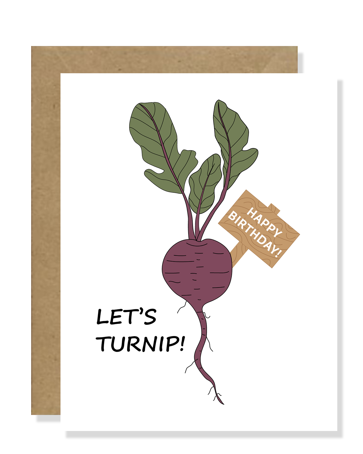 Let's Turnip Birthday Card | Garden Greeting Cards | Veggie Cards