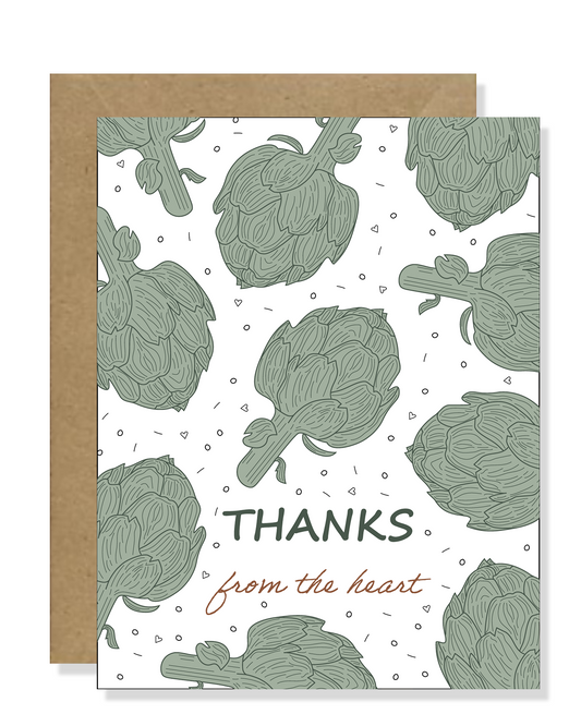 Artichoke Greeting Card | Thanks From The Heart |Garden Greeting Cards