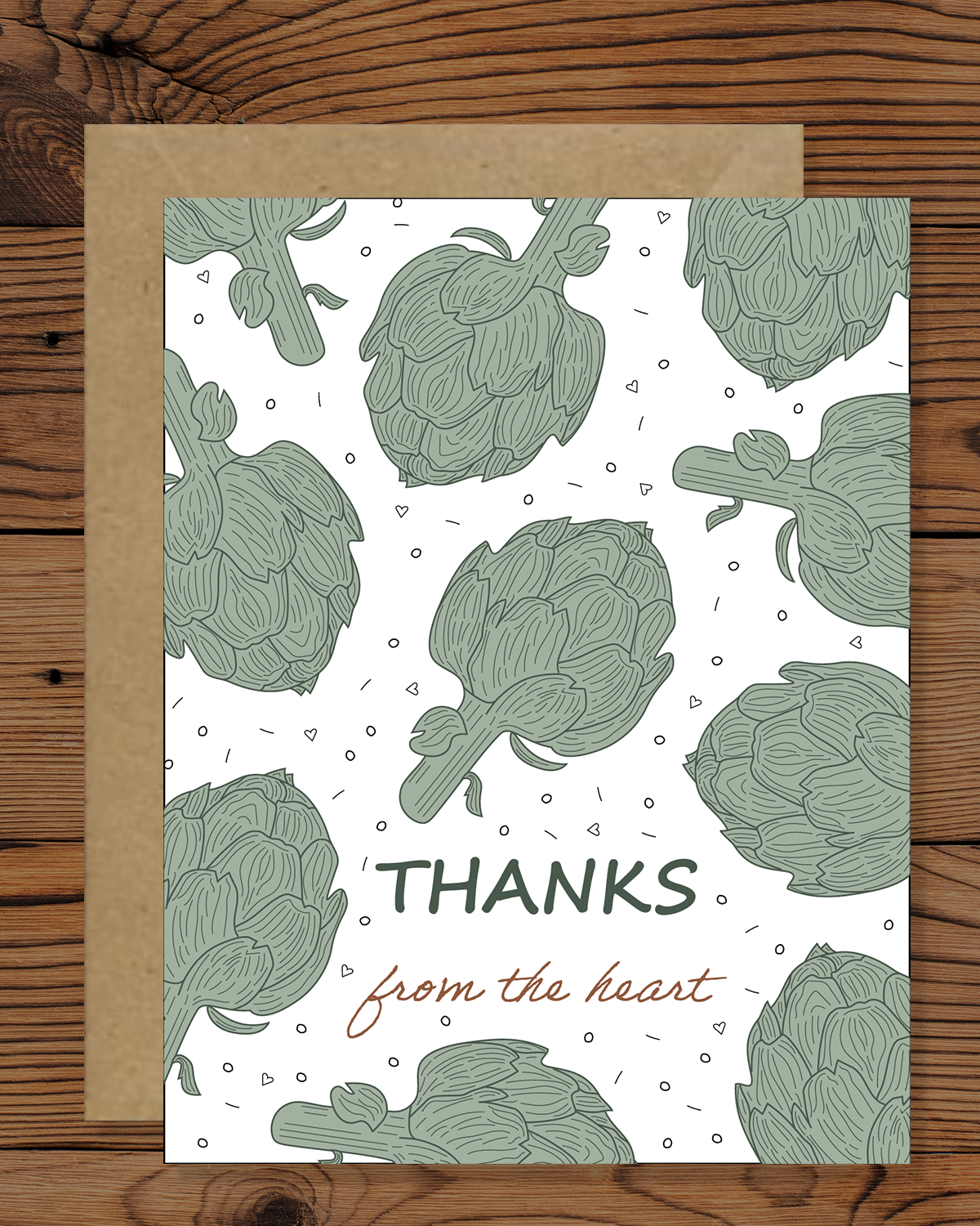 Artichoke Greeting Card | Thanks From The Heart |Garden Greeting Cards