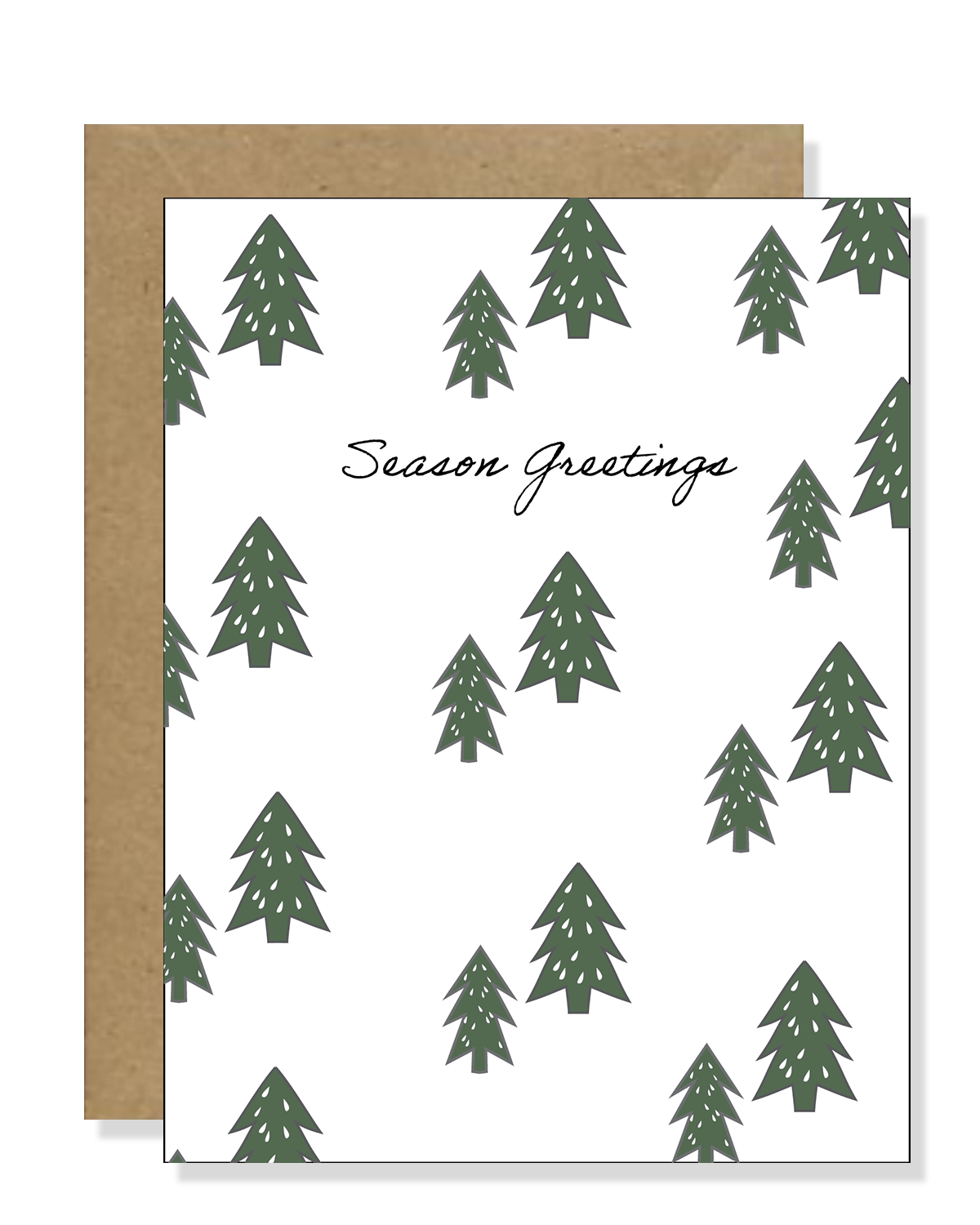 Minimalist Christmas Tree Greeting Card | Simple Handmade Christmas Cards