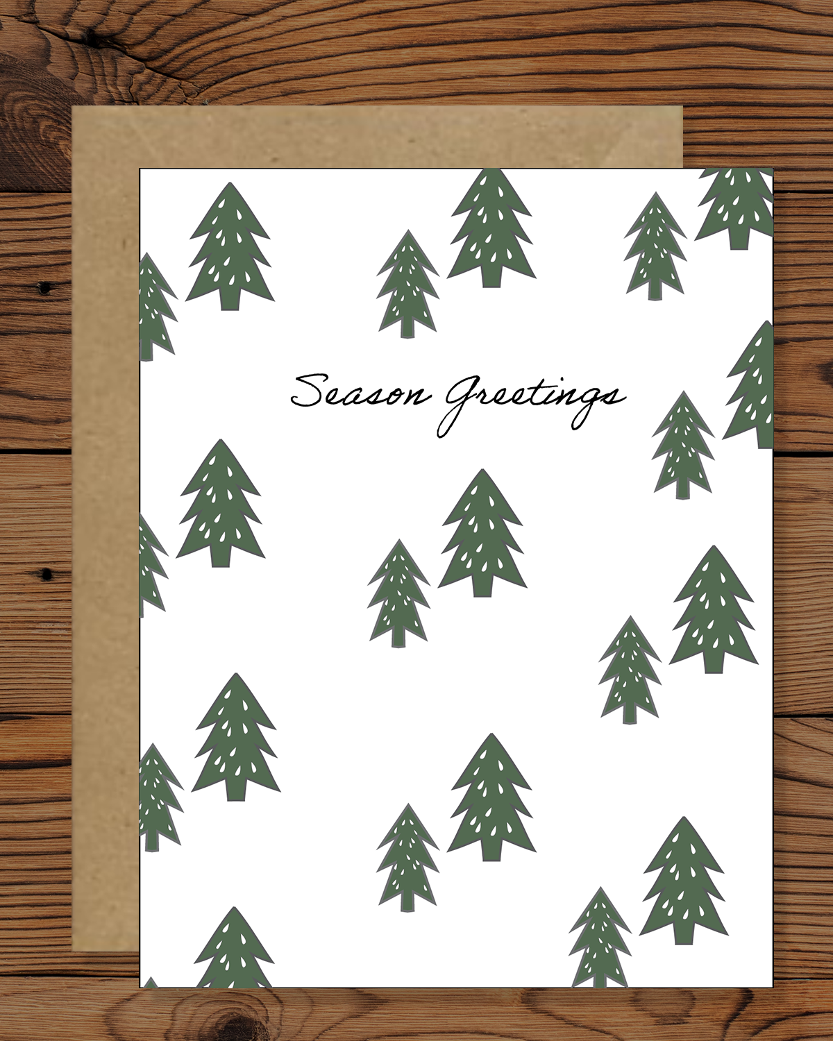 Minimalist Christmas Tree Greeting Card | Simple Handmade Christmas Cards