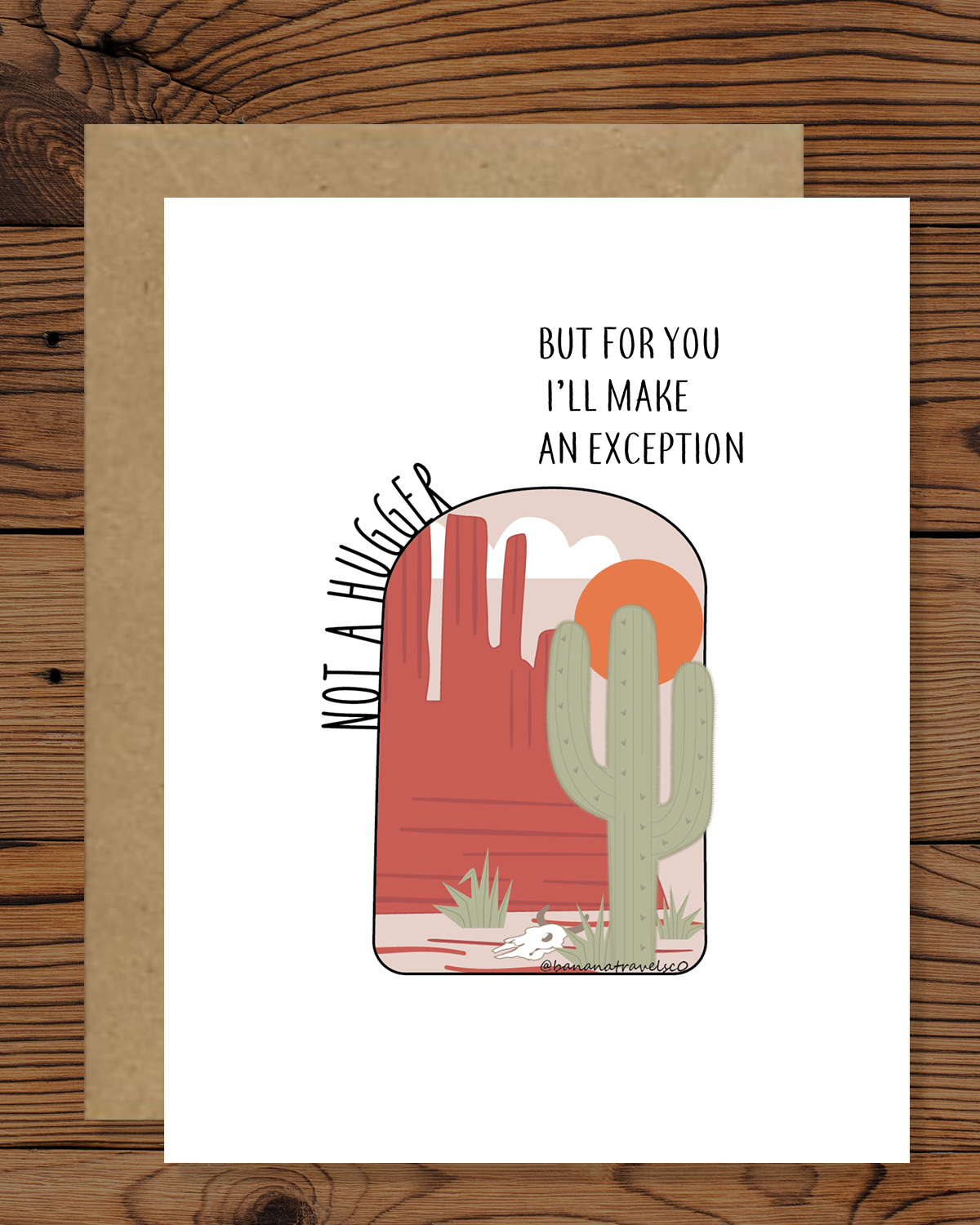 Not a Hugger Greatin Card| Desert Greating Cards| Arizona Greating Cards | Cactus Gretaing Cards