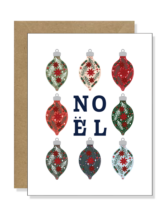 Minimalist Ornaments Christmas Card | Simple Noel  Christmas Cards
