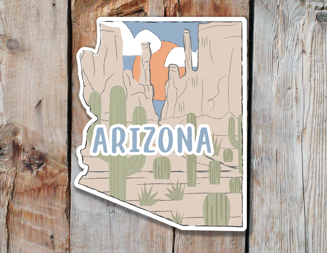 Products Arizona Sticker | Arizona Cactus Stciker | Monument Valley Sticker | Desert Stickers