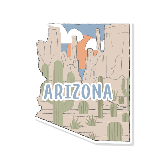 Arizona Sticker | Arizona Cactus Stciker | Monument Valley Sticker | Desert Stickers