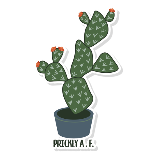 Products Prickly Af Vinyl Sticker| Cactus Cup Stickers | Desert Stickers | Dark Humor