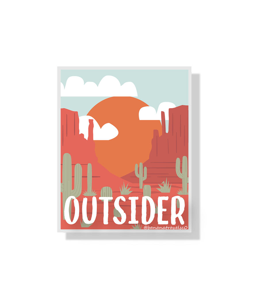 Outsider Vinyl Sticker | Monument Valley Arizona Sticker | Arizona Desert Trravel Sticker