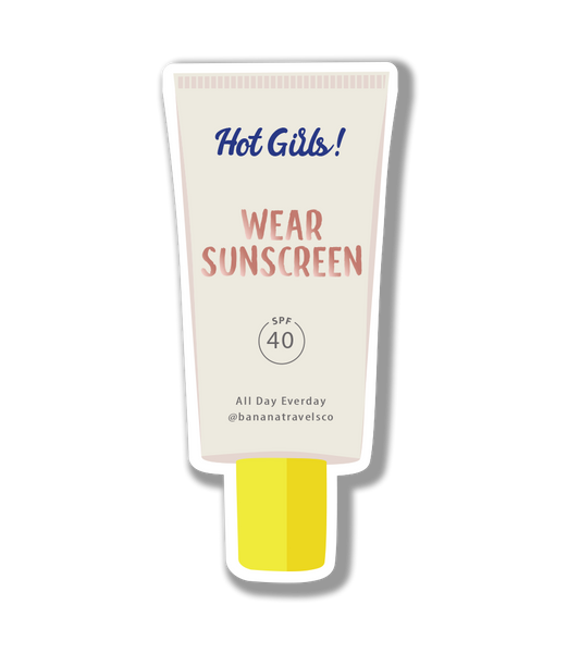 vHot Girls Wear Sunscreen Sticker | Sunblock Vinyl Sticker | Sun Safety Sticker