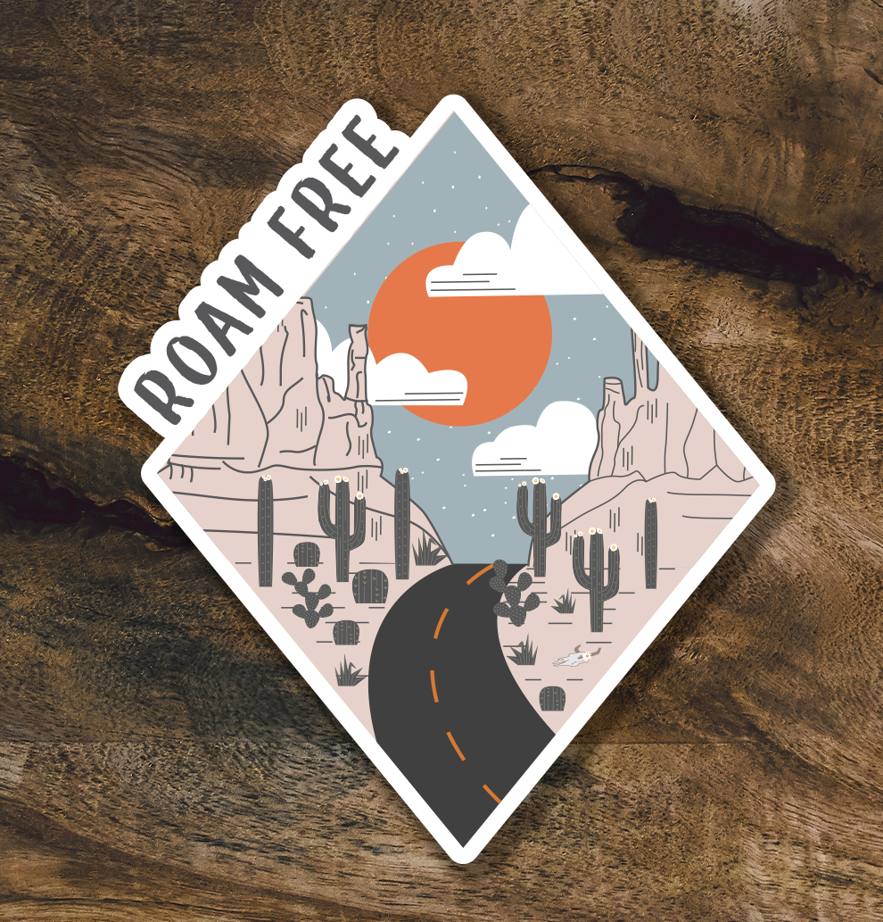 Roam Free Sticker | Monument Valley Sticker | Desert Sticker | Travel Sticker| Adventure Stickers