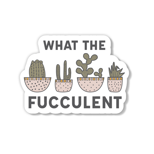 Are you looking for a fun and quirky way to add a touch of humor to your belongings? Look no further than our "What the Fucculent" Cactus Vinyl Sticker! This sassy sticker is perfect for adding a playful twist to your laptop, water bottle, notebook, or any surface that needs a dose of personality.