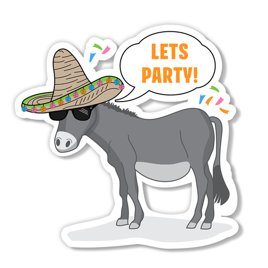 donkey ready for a fiesta wearing a sombrero