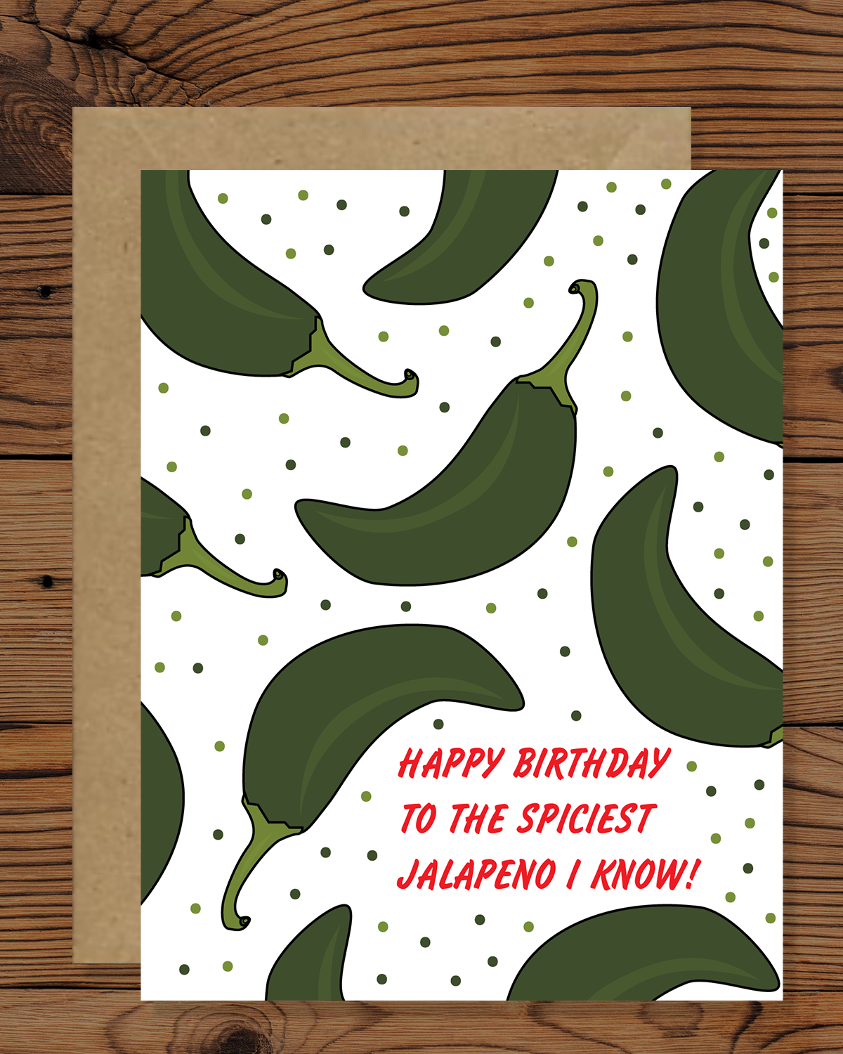 cute spicy jalapeno greeting card