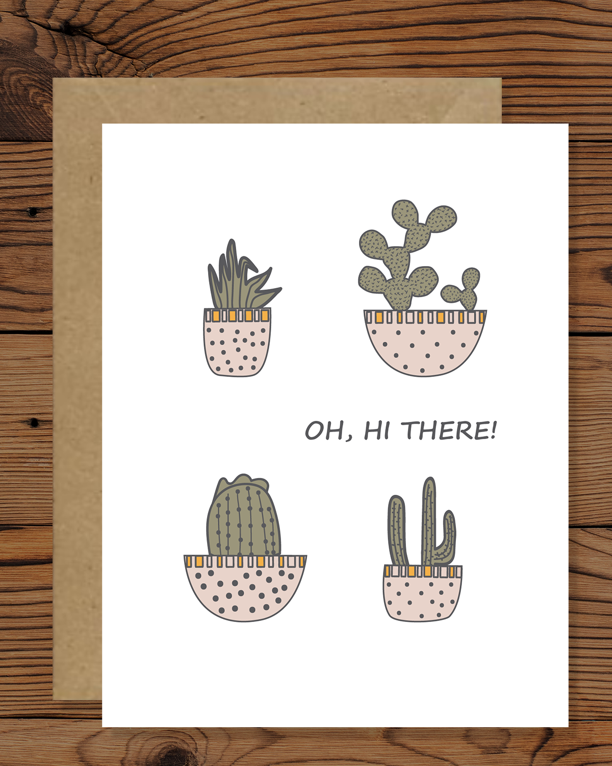 Hi There Succulent Greeting Card| Cactus Greeting Card | House Plant Greeting Card
