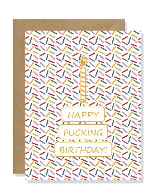 Big Sprinkle Cake Birthday Card | Happy Fucking Birthday Card | Sprinkle Cake Greeting Card