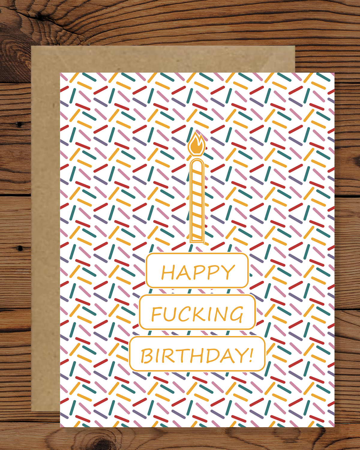 Big Sprinkle Cake Birthday Card | Happy Fucking Birthday Card | Sprinkle Cake Greeting Card