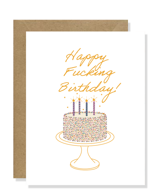 Sprinkle Cake Birthday Card | Happy Fucking Birthday Greeting Card