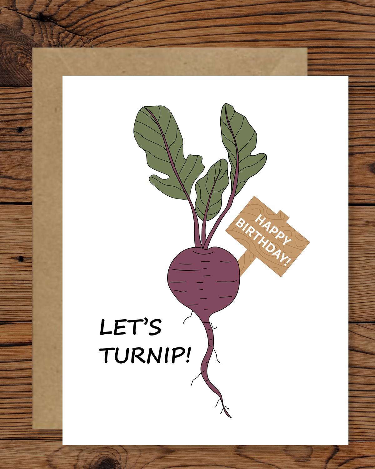 Let's Turnip Birthday Card | Garden Greeting Cards | Veggie Cards