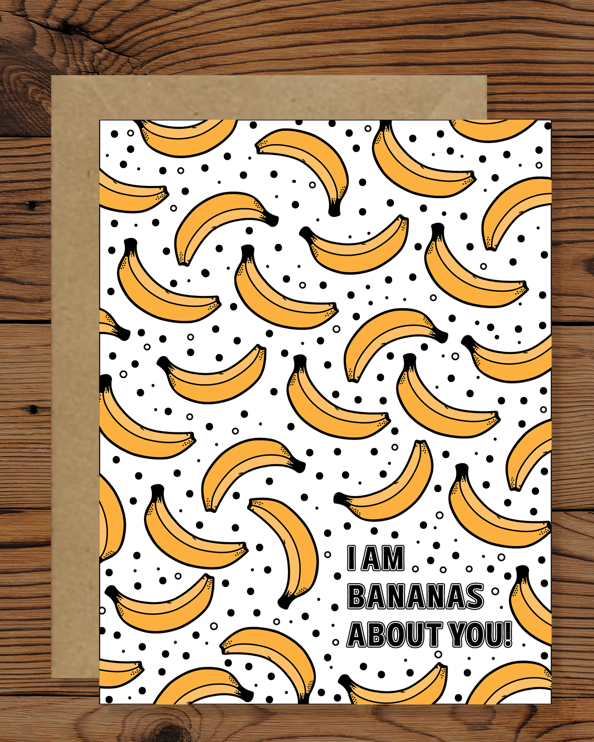I am bananas about you greeting card