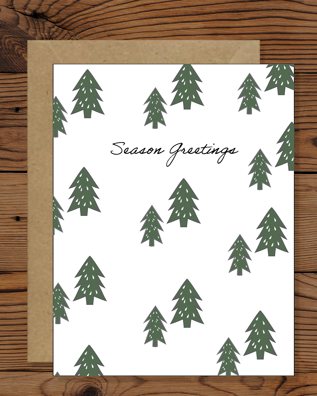 Minimalist Christmas Tree Greeting Card | Simple Handmade Christmas Cards 